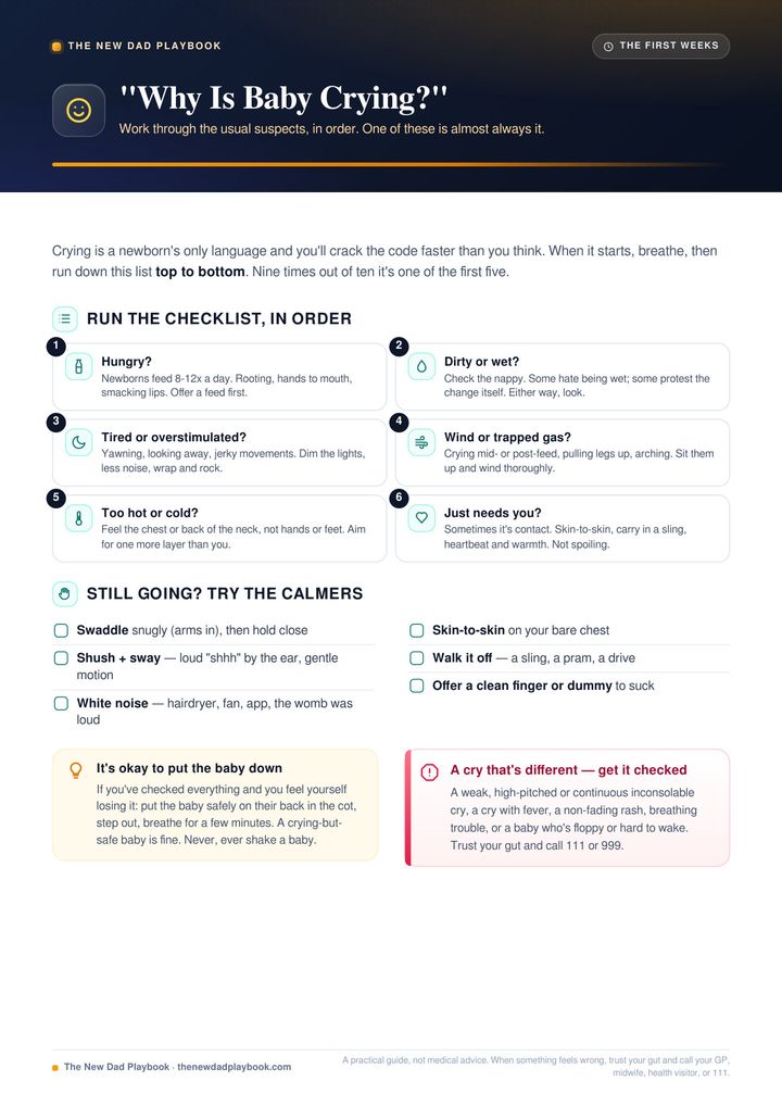 Why is baby crying cheat sheet